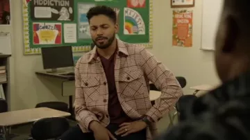 Portuguese Flannel Todder Prince of Wales Checked Wool-Tweed Overshirt worn by Jordan Baker (Michael Evans Behling) as seen in All American (S06E14)