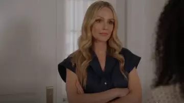 Callas Milano Brando Sleeveless Button-Down Shirt worn by Laura Fine-Baker (Monet Mazur) as seen in All American (S06E14)