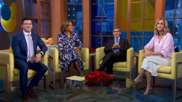 Shoshanna Tori Painterly Floral Print Dress worn by Robin Roberts as seen in Good Morning America on  July 3, 2024