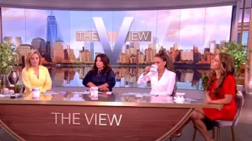 Stella McCartney Ruffled Cady Mini Dress worn by Alyssa Farah as seen in The View on  July 8, 2024