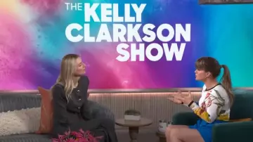 Carolina Herrera Cropped Stretch-Wool Jacket worn by Elizabeth Debicki as seen in The Kelly Clarkson Show on July 8, 2024