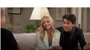 Zadig and Voltaire Date Diamanté Blazer worn by  Christine Blair Williams (Lauralee Bell) as seen in The Young and the Restless on July 8, 2024