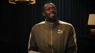 Puma : La veste de survêtement Neverworn II T7 portée par Usain Bolt, comme on le voit dans SPRINT (S01E01)