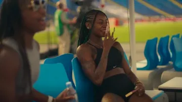 Soutien-gorge de sport non rembourré et légèrement rembourré pour femme indy Seamless Ribbed porté par Sha’Carri Richardson, comme on le voit dans SPRINT (S01E02)