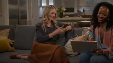 Gianvito Rossi Carla Raffia and Leather Ballet Flats worn by Laura Fine-Baker (Monet Mazur) as seen in All American (S06E14)