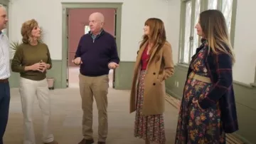 Sezane Johnson Coat worn by Gray Benko as seen in Happy to be Home with the Benkos (S02E07)