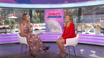 Max Mara Nebbie Double Breasted Virgin Wool Blazer worn by Scarlett Johansson as seen in Today on  July 8, 2024