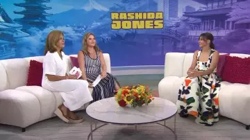 Julia Heuer Handpleated Top in White Pansy worn by Rashida Jones as seen in Today with Hoda & Jenna on  July 10, 2024