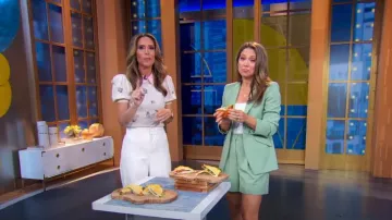 Alice + Olivia Chase Embellished Short Sleeve Stretch Wool Sweater worn by Rhiannon Ally as seen in Good Morning America on  July 9, 2024