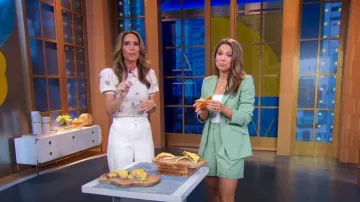 Alice + Olivia Dylan High-Waist Wide-Leg Pants worn by Rhiannon Ally as seen in Good Morning America on July 9, 2024