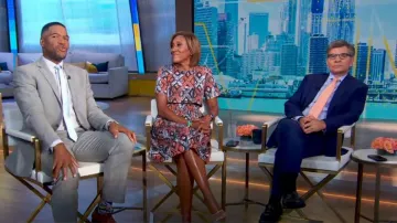 Autumn Adeigbo Lottie Dress in Orange worn by Robin Roberts as seen in Good Morning America on  July 9, 2024