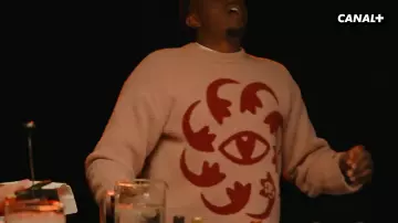 Hot Ones' looks: the Amoses printed sweater worn by Ahmed Sylla in the April 2024 show