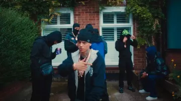 Chrome Hearts Black Cross Monogram Nylon Windbreaker Jacket porté par Central Cee en Ice Spice, Central Cee - Did It First (Vidéo Officielle)
