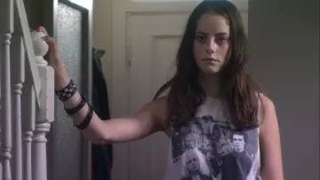 Skins Wardrobe: Kaya Scodelario is wearing Topshop Sid and Nancy Tank Top to portray Effy aka Elizabeth Stonem in season 3, episode 8