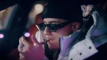 Prada Black & White Trim Symbole Sunglasses worn by Jesus Ortiz Paz in Fuerza Regida - Me Jale Pal Antro (Official Video)