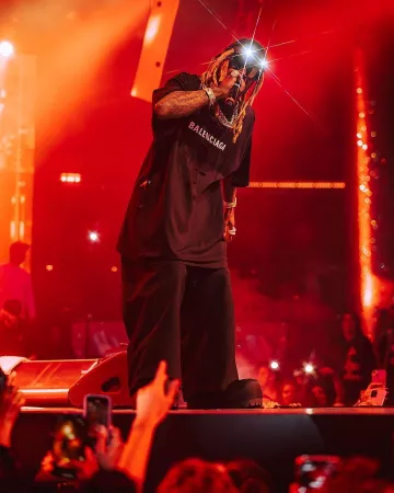 Balenciaga Black LED Visor Hat worn by Lil Wayne on the Instagram account @draislv