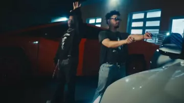 Enfants Riches Déprimés Black Worn Repaired Leather Pants worn by Rylo Rodriguez in Veeze - F.A.F (ft. Rylo Rodriguez) [Official Music Video]