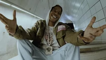 Merch Blackpink Grey & Pink Bean Verdy Hoodie worn by Kid Cudi in Kid Cudi - SUPERBOY [Official Video]