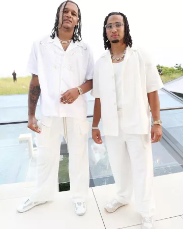 Rick Owens DRKSHDW Milk White Wide Creatch Cargo Pants usado por Paolo Banchero en la cuenta de Instagram @cj7stroud