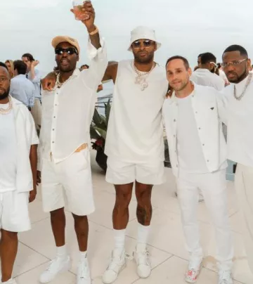 Louis Vuitton Ceinture Louis Vuitton Beige Monogram Raffia LV Initiales portée par Meek Mill sur le compte Instagram @meekmill