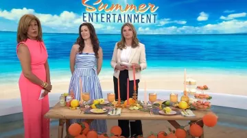 Vestido midi de popelina de algodón a rayas Cameron usado por Lindsey Peers como se ve en Today with Hoda & Jenna el 12 de julio de 2024