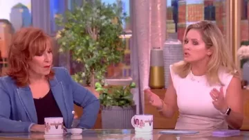 Tanya Taylor Cody Crepe Sleeveless Midi-Dress worn by Sara Haines as seen in The View on  July 15, 2024