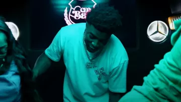 Rhude White Coptic Cross Logo T Shirt worn by Yungeen Ace in Yungeen Ace - Ready To Die (Official Music Video)
