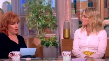 Dolce & Gabbana Majolica Stretch Silk Pencil Skirt worn by Sara Haines as seen in The View on July 15, 2024