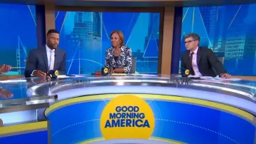 Diane von Furstenberg Abigail Print Silk Wrap Dress worn by Robin Roberts as seen in Good Morning America on July 15, 2024