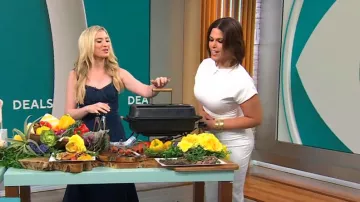 Robe Alexia Admor Annalise portée par Dana Jacobson vue dans CBS Mornings le 14 juillet 2024