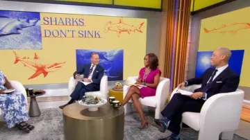 Robe Escada en laine vierge jusqu’au genou portée par Gayle King telle qu’elle est vue dans CBS Mornings le 15 juillet 2024