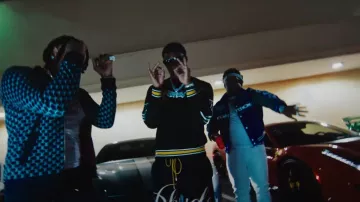 Suéter Rhude Black & Yellow Eagle Knit usado por Rob49 en Rob49 - "Homebody Remix" Feat. Moneybagg Yo, Bossman Dlow, Skilla Baby (Video musical)