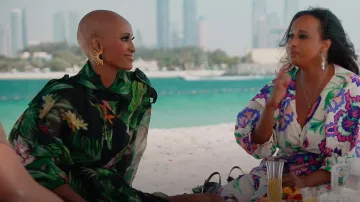 Dolce & Gabbana Sheer Silk Trench Coat worn by Chanel Ayan as seen in The Real Housewives of Dubai (S02E07)