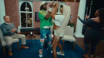 Cout de la Liberté Vaqueros Vintage Flower Patchwork Flare para hombre usados por Chief Keef en Sexyy Red ft. Chief Keef - Bow Bow Bow (F My Baby Dad) (Video Oficial)