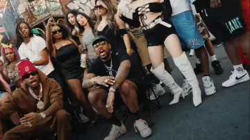 Rick Owens Pearl Grey Jumbolace Low Top Sneakers worn by Fabolous in French Montana Fabolous Fivio Foreign - “To The Moon” ( Official Video)