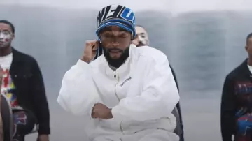 Willy Chavarria White Bad Boy Track Jacket worn by Kendrick Lamar in Kendrick Lamar - Not Like Us