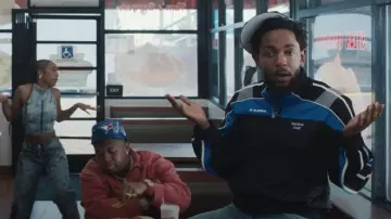 Martine Rose Black & Blue Colorblock Track Jacket worn by Kendrick Lamar in Kendrick Lamar - Not Like Us