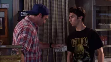 Gilmore Girls TV series: Jess Mariano (Milo Ventimiglia) is wearing Metalica Band tee in season 2, episode 6
