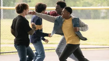 Cobra Kai Outfits: Kenny Payne (Dallas Dupree Young) is wearing Levi's Hoodie denim shirt jacket in season 6, episode 4