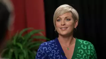 FARM Rio Mixed Leopards Knit Midi Cardigan Dress worn by Jamie Yuccas as seen in CBS Mornings on  July 21, 2024