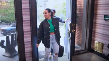 Suéter corto de Valeria Superdown usado por Melissa Gorga como se ve en The Real Housewives of New Jersey (T14E11)