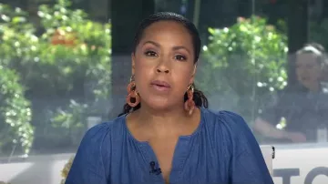 Banana Republic Tortoise Shell Link Earrings worn by Sheinelle Jones as seen in Today on July 19, 2024