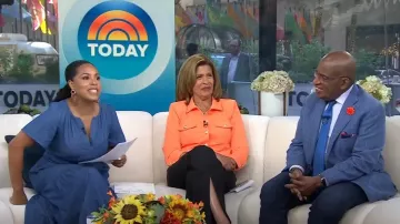 Robe à manches courtes à col fendu à plusieurs niveaux portée par Sheinelle Jones, comme on le voit dans Today le 19 juillet 2024