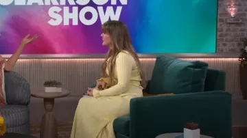 Vestido camisero midi acanalado de punto acanalado con autorretrato usado por Kelly Clarkson como se ve en The Kelly Clarkson Show el 15 de julio de 2024