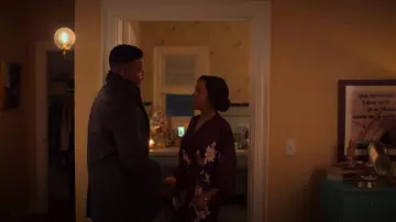 Babeyond Plus Size Long Kimono Robe Floral Satin Robes worn by Paige Alexander (Kerry Washington) as seen in UnPrisoned (S02E08)