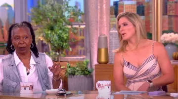 Staud Sarah Embroidered Stretch-Cotton Maxi Dress worn by Sara Haines as seen in The View on July 22, 2024