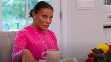 Claudie Pierlot Wool-Cashmere Cable-Knit Sweater worn by Dolores Catania as seen in The Real Housewives of New Jersey (S14E11)