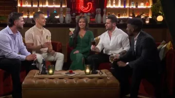 Lpa Kavala Sweater Dress in Dark Green worn by Jenn Tran as seen in The Bachelorette (S21E03)