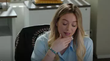 Etoile Isabel Marant Buddy Studded Leather Jacket worn by Kelsey Peters (Hilary Duff) as seen in Younger (S04E01)