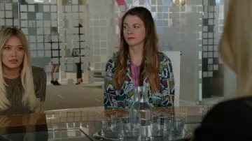 Burberry Reclining Figures Printed Silk Trench Coat worn by Liza Miller (Sutton Foster) as seen in Younger (S04E01)